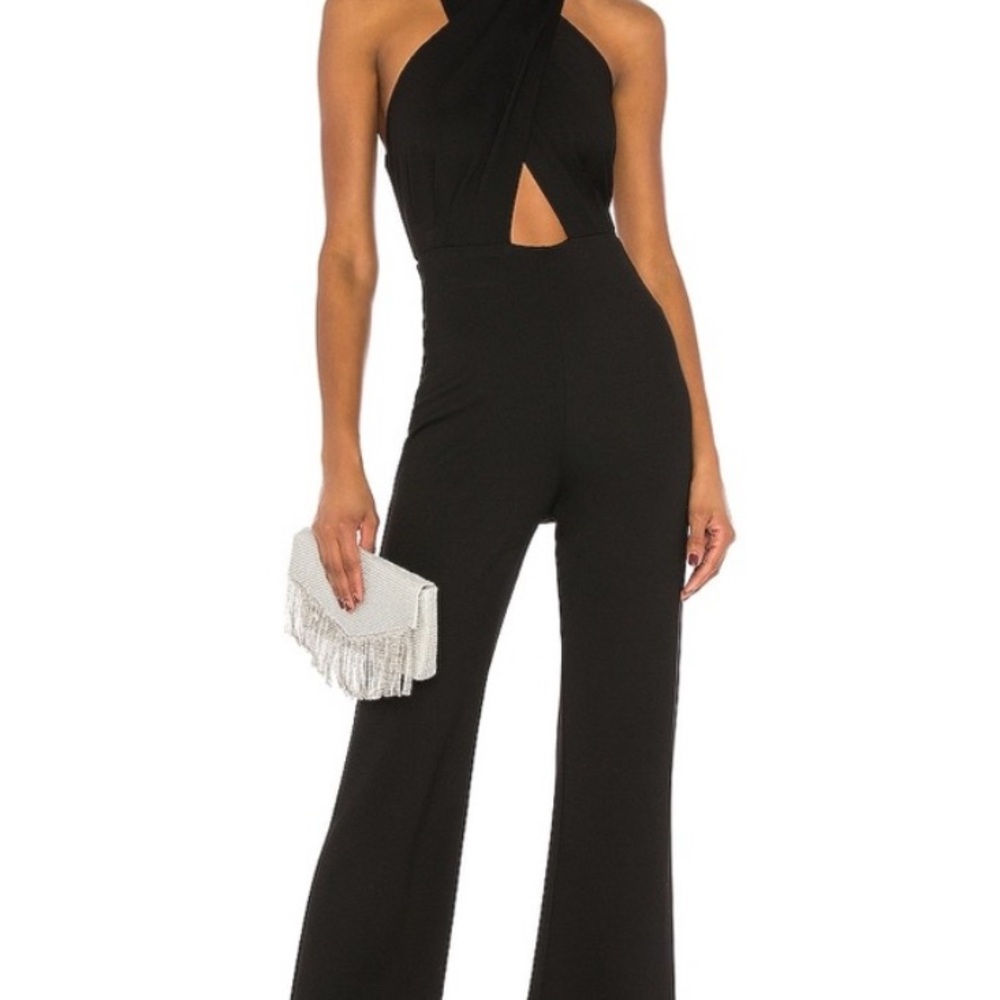 Amanda Uprichard Black Cutout Zahara Jumpsuit from revolve